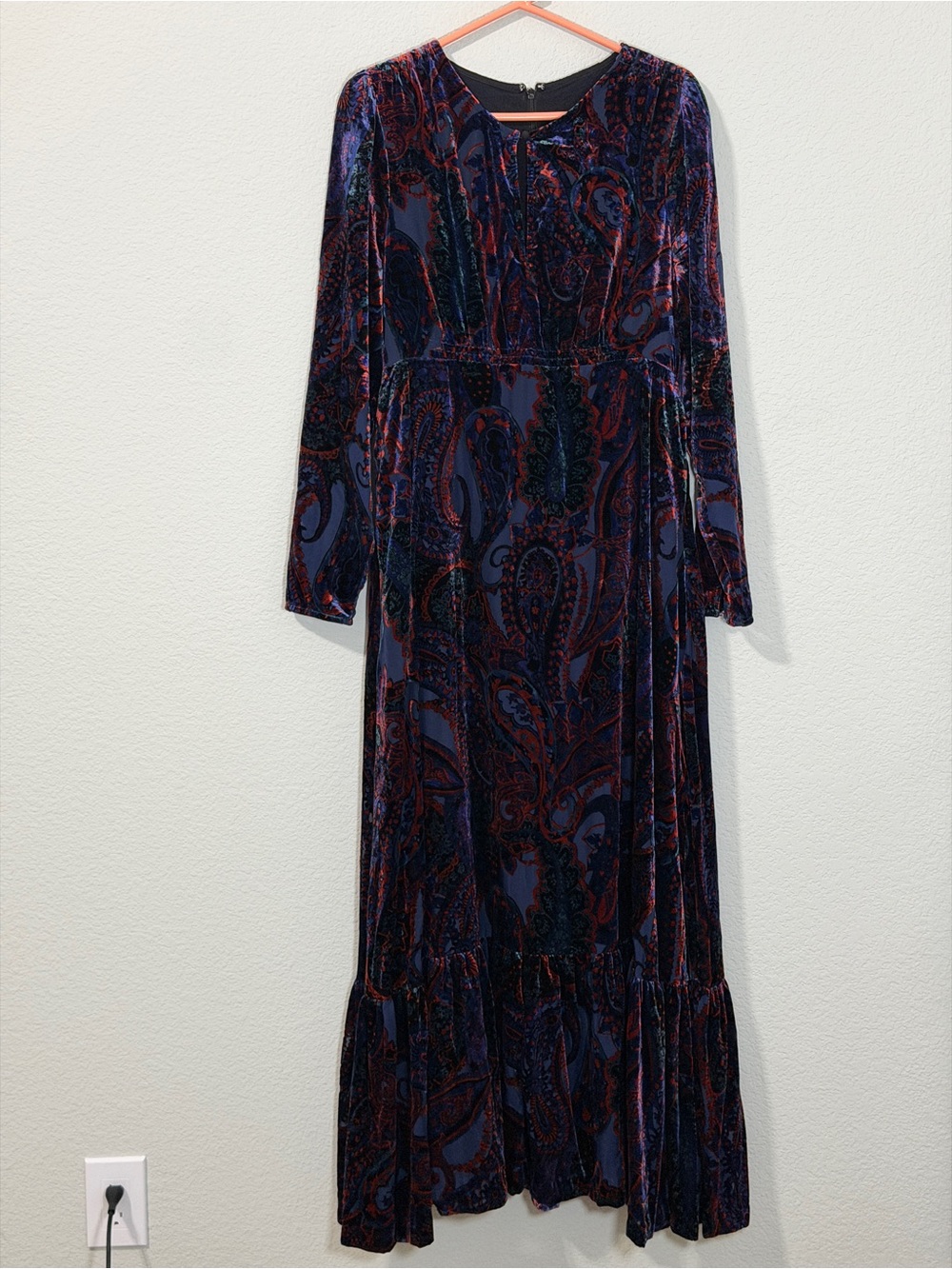 Anthropologie Burnout Velvet Boho Maxi Dress size 14 - Picture 3 of 7